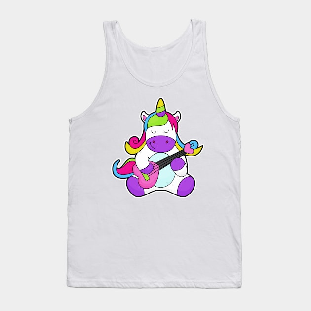 Unicorn as Musician with Guitar Tank Top by Markus Schnabel